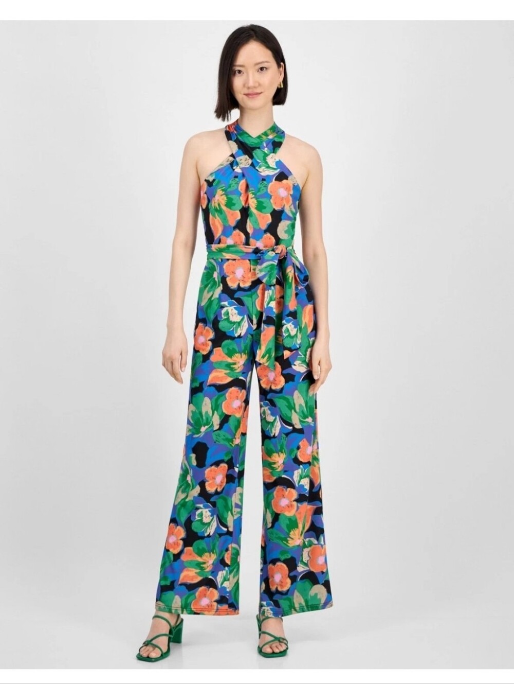 Tahari ASL Petite NWT Floral Wide Leg Jumpsuit Size 2P $149 Colorful